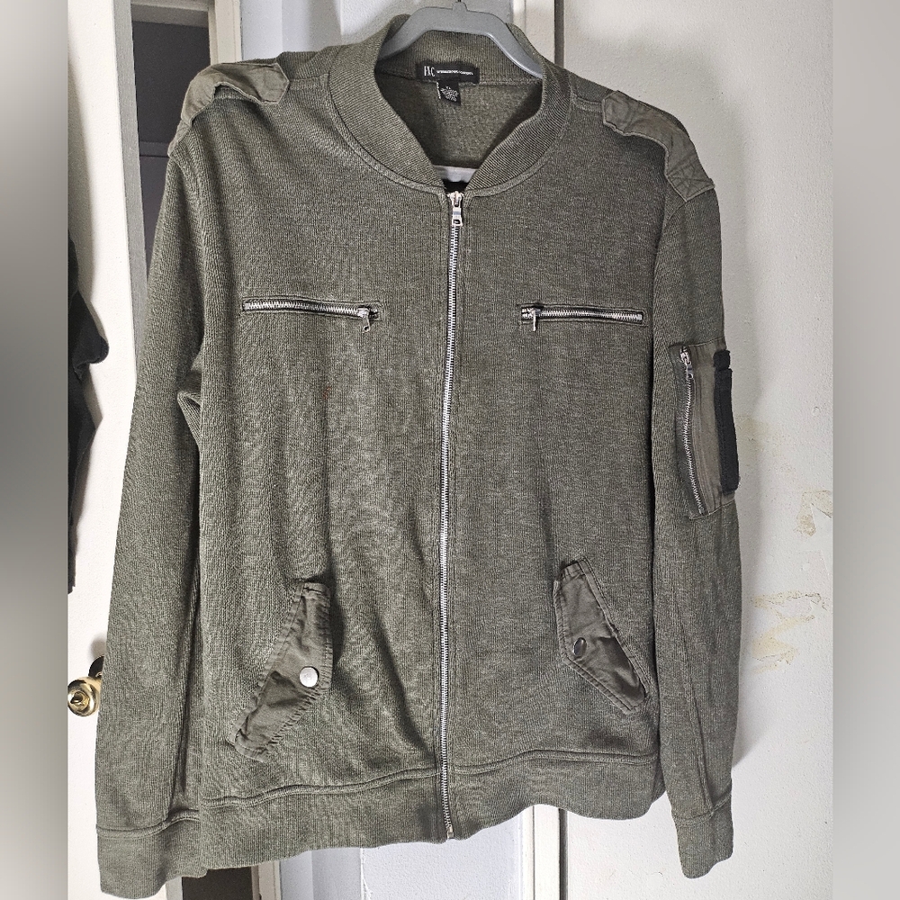 INC International Concepts Khaki Zip-Up Jacket